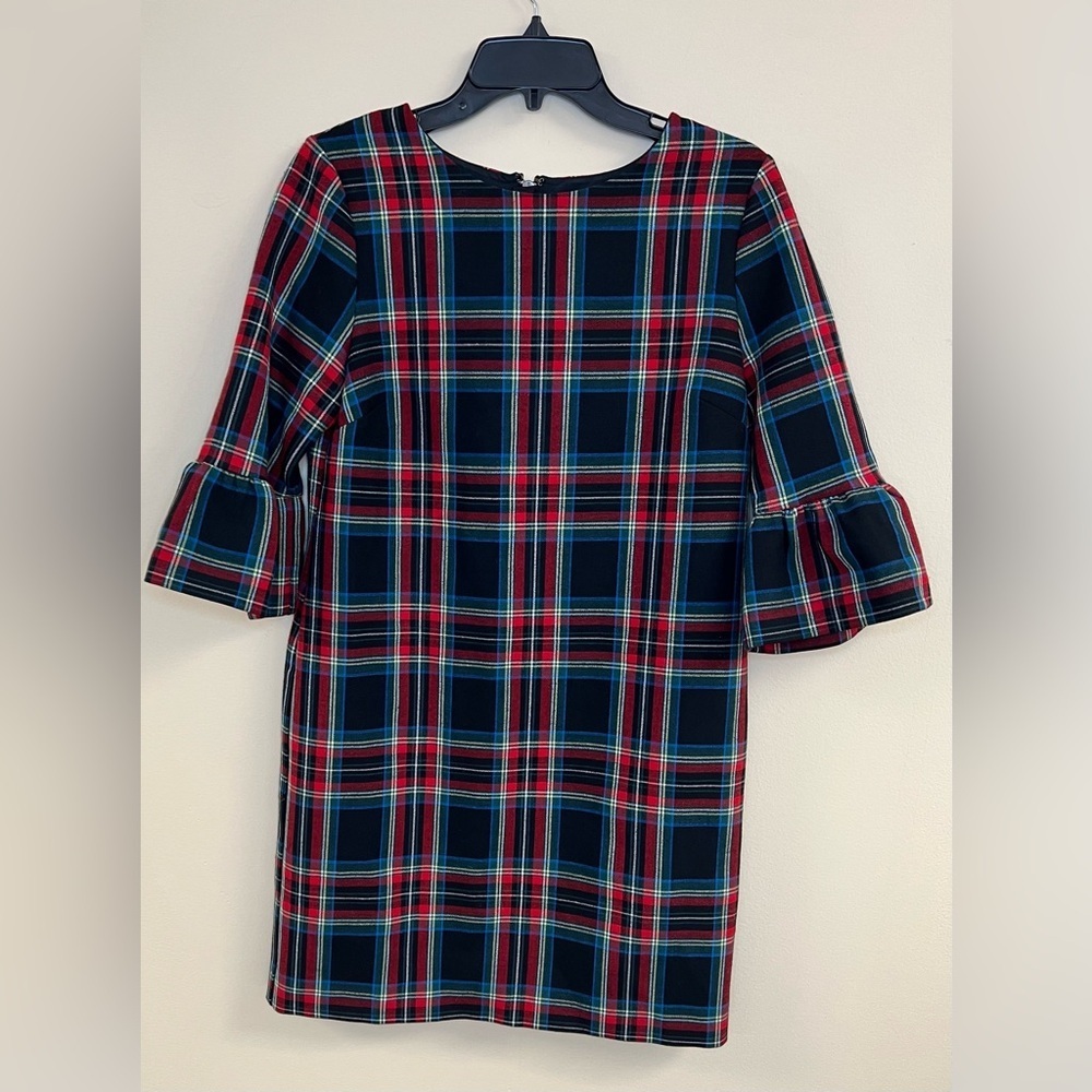 Vineyard Vines Jolly Plaid Flutter Sleeve Shift Dress